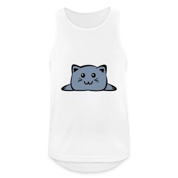 Cat Chibi - Männer Tank Top atmungsaktiv - Weiß - Vorne - Nick (188cm)