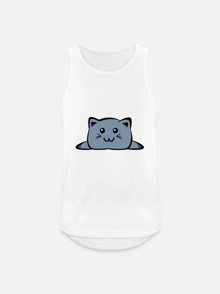 Cat Chibi - Männer Tank Top atmungsaktiv - Weiß