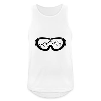 skibrille berge - Männer Tank Top atmungsaktiv - Weiß - Vorne - Nick (188cm)