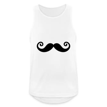 Schnurrbart - Männer Tank Top atmungsaktiv - Weiß - Vorne - Nick (188cm)