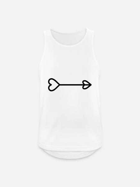 Herz-Pfeil - Männer Tank Top atmungsaktiv - Weiß