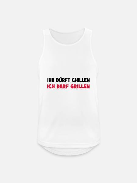 grillen - Männer Tank Top atmungsaktiv - Weiß