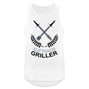 Auftragsgriller Grill Meister BBQ Profi Fleisch - Männer Tank Top atmungsaktiv - Weiß - Vorne - Nick (188cm)
