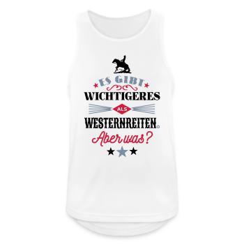 Was gibt es wichtigeres als Westernreiten? 3C - Männer Tank Top atmungsaktiv - Weiß - Vorne - Nick (188cm)