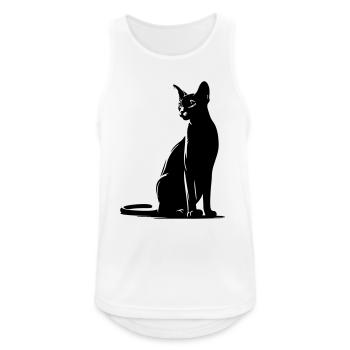 Abessiner Katze - Männer Tank Top atmungsaktiv - Weiß - Vorne - Nick (188cm)