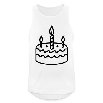 Gateau d'anniversaire - Débardeur respirant Homme - blanc - Devant - Nick (188cm)