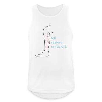 Ich rasiere unrasiert - Männer Tank Top atmungsaktiv - Weiß - Vorne - Nick (188cm)