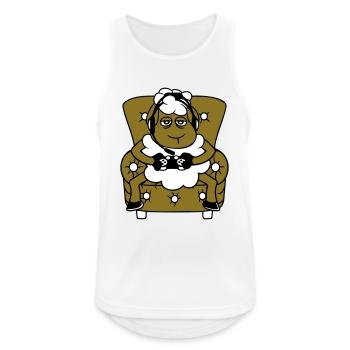 Schaf Gamer Sessel Controller Videospiel Nerd Cool - Männer Tank Top atmungsaktiv - Weiß - Vorne - Nick (188cm)