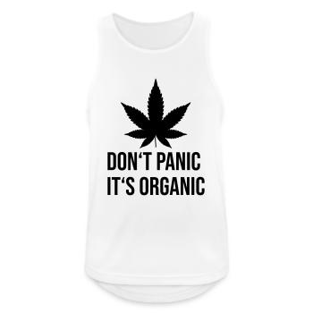 Don't Panic It's organic Hanfblatt - Männer Tank Top atmungsaktiv - Weiß - Vorne - Nick (188cm)