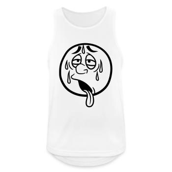 gesicht comic cartoon kreis rund erschoepft sonne - Männer Tank Top atmungsaktiv - Weiß - Vorne - Nick (188cm)