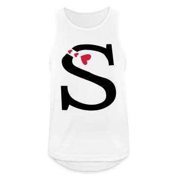 Capital letter S with hearts - Men's Breathable Tank Top - white - Front - Nick (188cm)