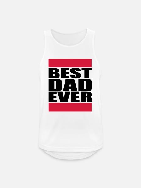 Best Dad Ever Logo - Men's Breathable Tank Top - white