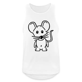 Maus - Männer Tank Top atmungsaktiv - Weiß - Vorne - Nick (188cm)