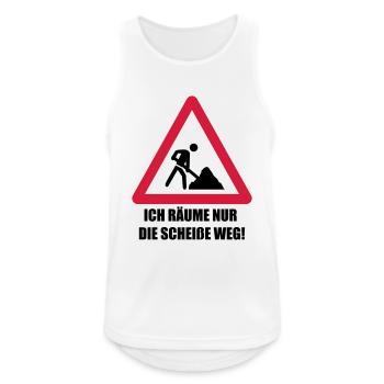 baustelle spruch - Männer Tank Top atmungsaktiv - Weiß - Vorne - Nick (188cm)