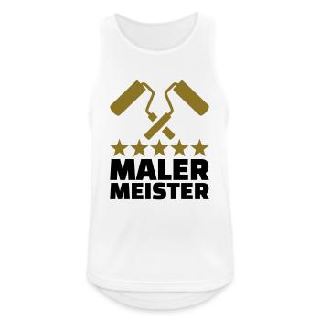 Maler - Männer Tank Top atmungsaktiv - Weiß - Vorne - Nick (188cm)