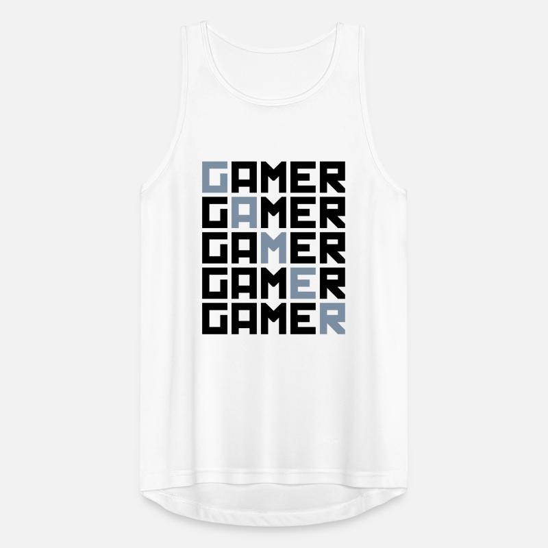 cool pattern text retro gamer logo play play n Men's Breathable Tank Top