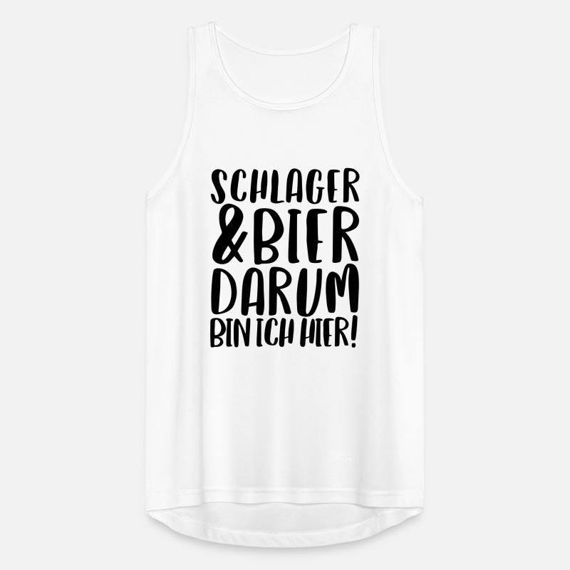 SCHLAGER & BIER DARUM BIN ICH HIER Männer Tank Top atmungsaktiv