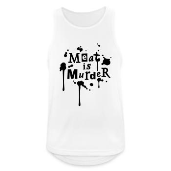 meatismurder01_225x225 - Männer Tank Top atmungsaktiv - Weiß - Vorne - Nick (188cm)