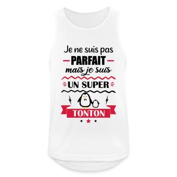 Pas parfait mais super tonton, cadeau oncle - Débardeur respirant Homme - blanc - Devant - Nick (188cm)