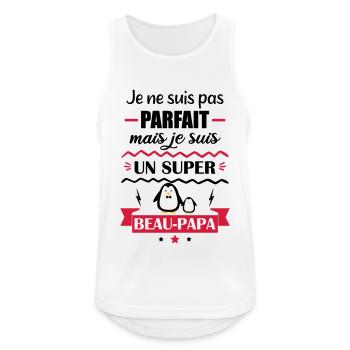Pas parfait mais super beau papa, cadeau beau père - Débardeur respirant Homme - blanc - Devant - Nick (188cm)