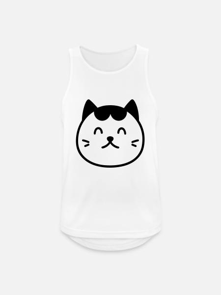 cat - Men's Breathable Tank Top - white