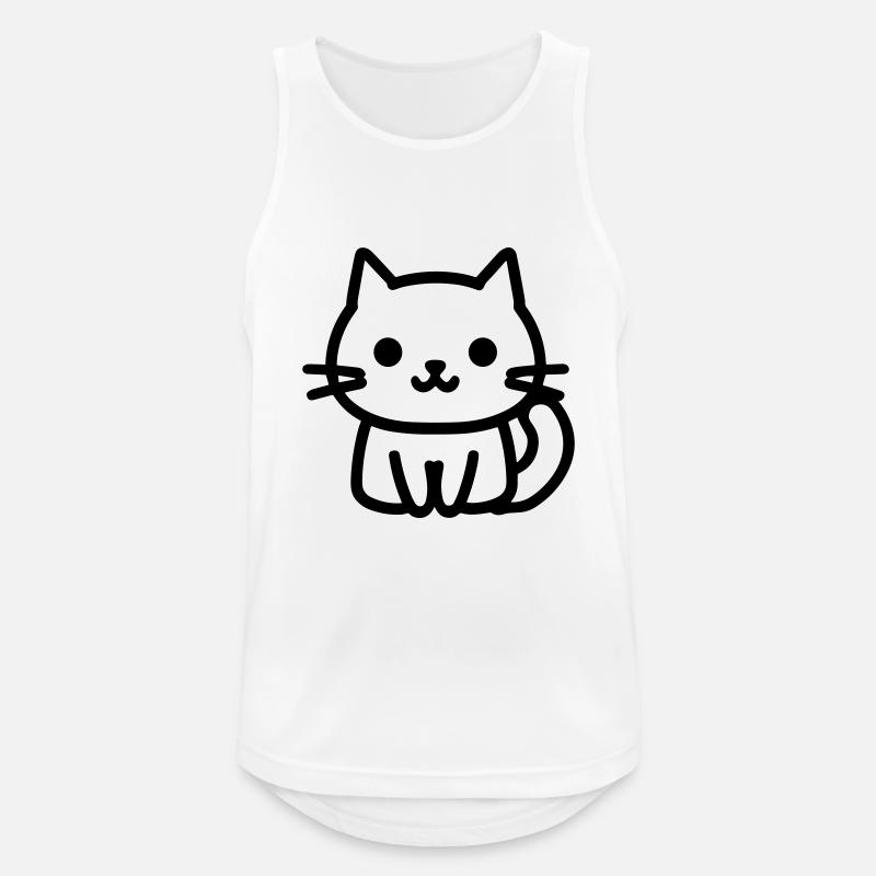 Katze - Männer Tank Top atmungsaktiv - Weiß