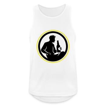 Bottle of Beer Drinking Silhouette - Men's Breathable Tank Top - white - Front - Nick (188cm)