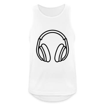 casque audio gaming - Débardeur respirant Homme - blanc - Devant - Nick (188cm)