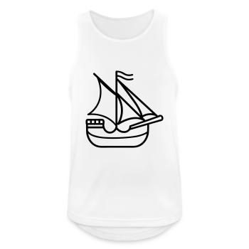 Bateau pirate - Débardeur respirant Homme - blanc - Devant - Nick (188cm)