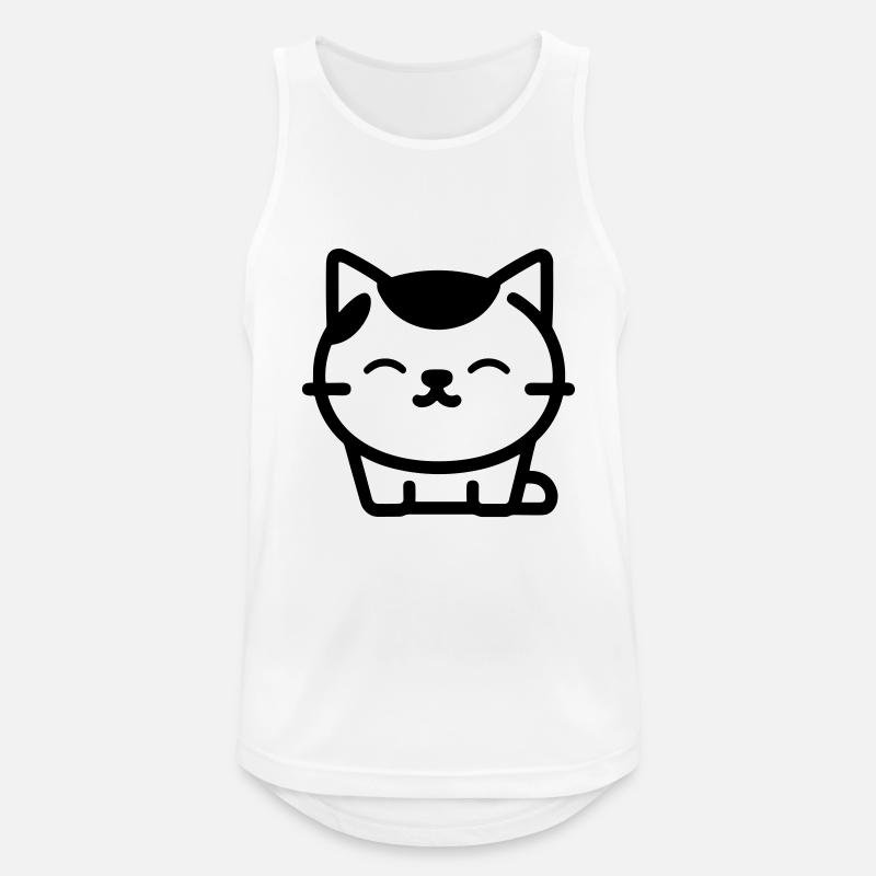 cat - Men's Breathable Tank Top - white
