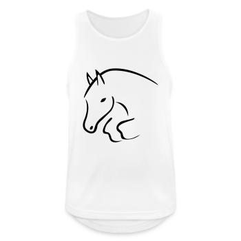 Springpferd - Männer Tank Top atmungsaktiv - Weiß - Vorne - Nick (188cm)