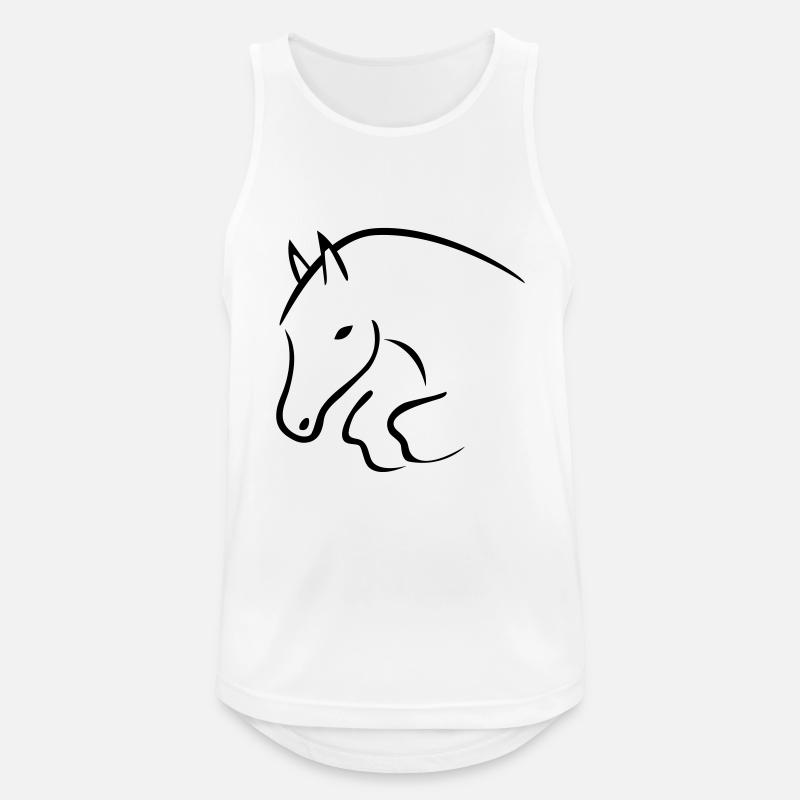 Springpferd - Männer Tank Top atmungsaktiv - Weiß