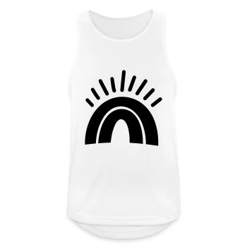 Regenbogen - Männer Tank Top atmungsaktiv - Weiß - Vorne - Nick (188cm)