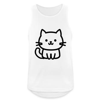 chat - Débardeur respirant Homme - blanc - Devant - Nick (188cm)