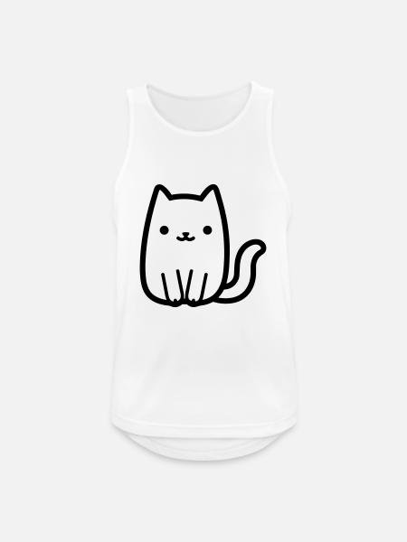 chat - Débardeur respirant Homme - blanc