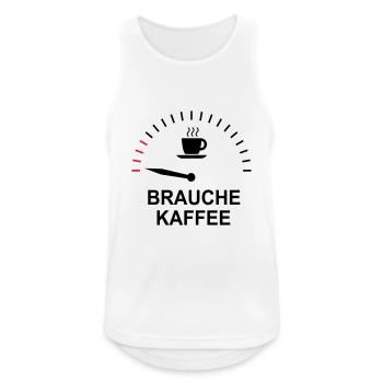 Kaffee - Männer Tank Top atmungsaktiv - Weiß - Vorne - Nick (188cm)