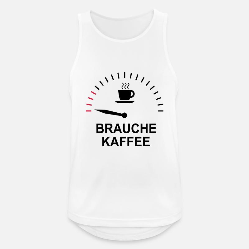 Kaffee - Männer Tank Top atmungsaktiv - Weiß