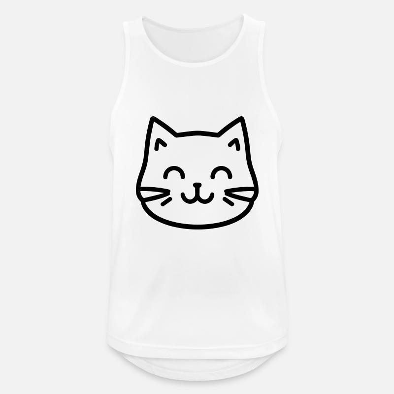 Katze - Männer Tank Top atmungsaktiv - Weiß