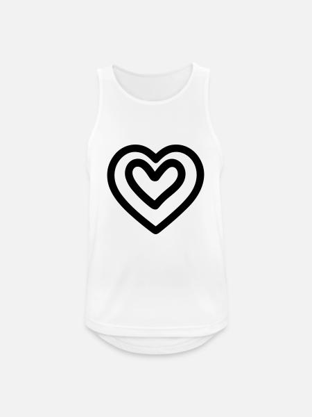 Herz - Männer Tank Top atmungsaktiv - Weiß