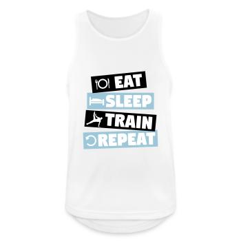 Gymnastics - eat, sleep, train, repeat - Männer Tank Top atmungsaktiv - Weiß - Vorne - Nick (188cm)