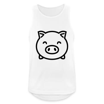 pig - Men's Breathable Tank Top - white - Front - Nick (188cm)