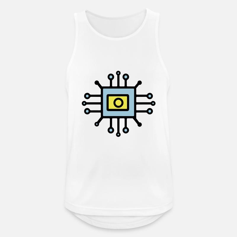 Chip Digital Computer Sensor - Men's Breathable Tank Top - white