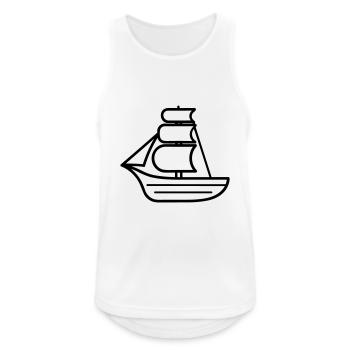 Bateau pirate - Débardeur respirant Homme - blanc - Devant - Nick (188cm)