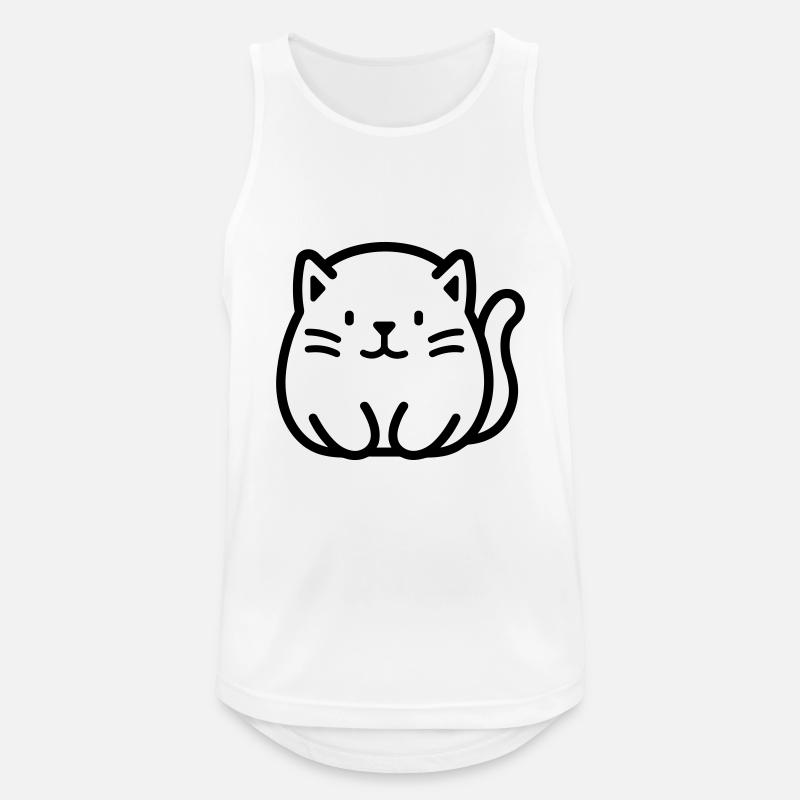 Katze - Männer Tank Top atmungsaktiv - Weiß