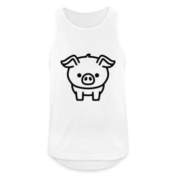 cochon - Débardeur respirant Homme - blanc - Devant - Nick (188cm)