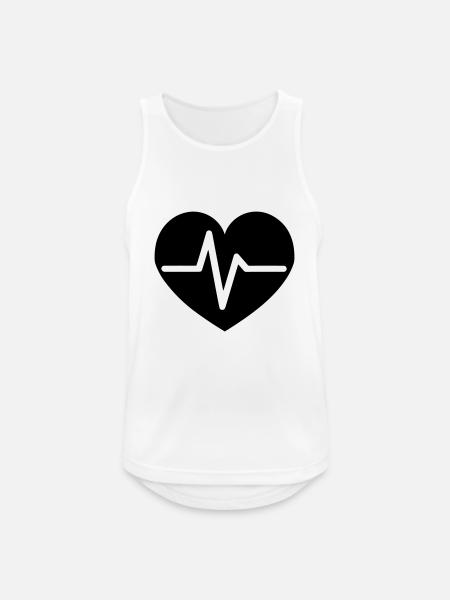 Herzschlag - Männer Tank Top atmungsaktiv - Weiß