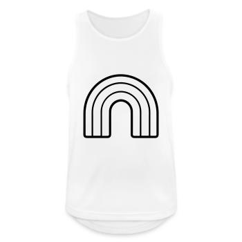 Regenbogen - Männer Tank Top atmungsaktiv - Weiß - Vorne - Nick (188cm)