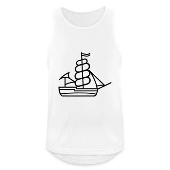 Bateau pirate - Débardeur respirant Homme - blanc - Devant - Nick (188cm)