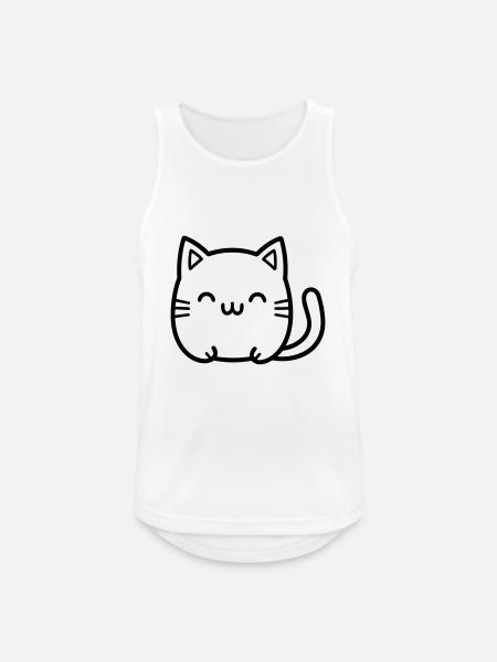 Katze - Männer Tank Top atmungsaktiv - Weiß