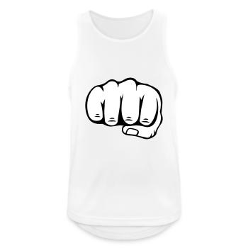 Faust - Männer Tank Top atmungsaktiv - Weiß - Vorne - Nick (188cm)